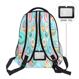 Blueangle Cupcakes Donuts Pattern Print Computer Backpack - Lightweight School Bag for Boys Girls Tenns