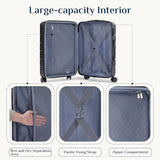 OLIXIS 3-Piece Suitcase Set, Hardside Luggages with Spinner Wheels, Lightweight ABS Hard Shell Travel Luggage, Expandable Carry-On Suitcase with TSA Approved Lock–Black(20+24+28 Inch)