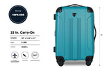 Travelers Club Chicago Hardside Expandable Spinner Luggage, Teal, 22" Carry-On