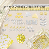 Ita Bag,DIY Pin Display Bag with Insert and Accessories,4 Color Anime Kawaii Ita Crossbody Purse with Adjustable Straps,Lace Cute Itabag with Clear Pocket, Y2K Shoulder Bags for Women(Yellow)
