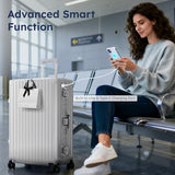 ALPHA CAMP 2 Piece Luggage Sets With Dual Layer Aluminum Frame, TSA Locks, 3-Layer PC 20" Carry-on 28" Checked Hardside Zipperless Travel Suitcase Sets, Type-C USB Charging Port
