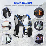 KUYOU Hydration Water Backpack, Insulated Running Vest Hydration Backpack with 2L Water Bladder, Adjustable Chest Straps and Reflective Water Bladder Backpack for Hiking Marathon Race Cycling
