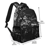 Ganiokar Hip-Hop Graffiti Print Teens Backpack for Boys & Girls, Perfect Size for Student & Travel Backpacks,Black