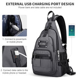 WITZMAN Sling Bag for Men Travel Crossbody Bag with USB Charging Port