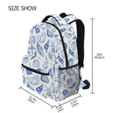 ALAZA Navy Seashells Kids School Backpack for Boys Girls Teens Bookbag Travel Daypack Bag 16 inch