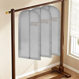 Beiskll 45" Garment Bags for Hanging Clothes, Dress Bags for Gowns Long with Clear Window, Foldable Suit Bag Cover for Travel and Storage (Grey)