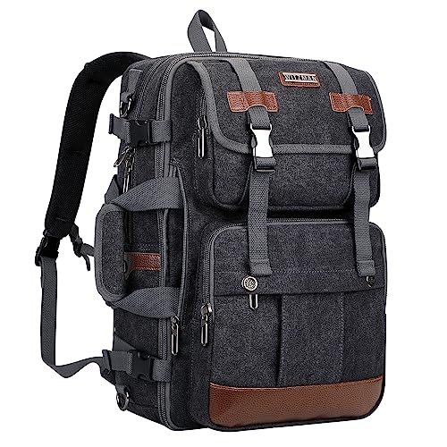 WITZMAN Canvas Backpack Large Carry On Travel Backpack Fit 18 inch Laptop for Men Women Sling Bag Convertible Crossbody Vintage Chest Bag