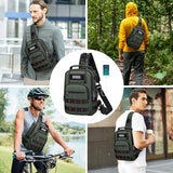 WITZMAN Sling Bag for Men Small Travel Crossbody Bag with USB Charging Port