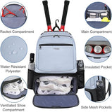 Ytonet Tennis Bag Tennis Backpack for Women Men 2 Rackets with Insulated Pocket Ventilated Shoe Compartment