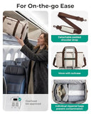 BAGSMART Garment Bag Duffle Bag for Travel Convertible 2 in 1 Suit Bag for Hanging Clothes Carry on Travel Bag with Shoes Bag,Shoulder Strap Weekender for Dresses, Coats, Shirts (White)