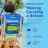 Homevative Cooler+ Folding Backpack Beach Chair with 5 Positions, Towel bar, XL Cooler Pouch, Storage Net, Cup and Phone Holder, Deep Sea