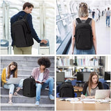 Mancro Business Travel Laptop Backpack, Anti Theft Slim Laptop Bag for Men and Women, Tech Computer Bag Fits 15.6 Inch Laptop and Notebook (Black)