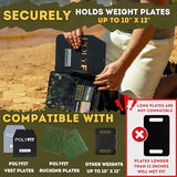 Polyfit Rucking Backpack 2.0 - Weighted Ruck Pack for Weight Plates - Patent Pending Side-Loading Rucksack for Walking, Running, Rucking, Strength and Endurance Training - Black