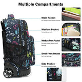 Tilami Rolling Backpack 19 inch Wheeled LAPTOP Boys Girls Travel School Student Trip, weekend