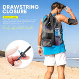 HOHOM Mesh Swim Bag Beach Drawstring Backpack, Waterproof Gym Bags for Women and Men, Large Pool Bag Swimming Gear for Swimmers