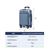 Travelpro Platinum Elite Hardside Expandable Carry on Luggage, 8 Wheel Spinner, TSA Lock, Hard Shell Polycarbonate Suitcase, Vintage Grey, Carry on 21-Inch