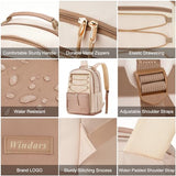 WINDARS School Backpack for Teens Girls, Aesthetic College Backpack Large Bookbag for Women Students Fashion 15.6 Inch Laptop Bag for Work Travel (Khaki Beige)