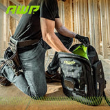 AWP Extreme Tool Backpack, Rugged Polyester Jobsite Backpack with Waterproof Molded Base, Padded Shoulders and Waist Straps, 23 Tool Storage Pouch Pockets, 1L-22419-2