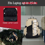 Element Backpack, Vertical Logo Skate Pack, Multi-Compartment Storage, Reflective Bungee Cord, Khaki