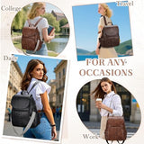 VASCHY Backpack Purse for Women, Fashion Cute Vegan Leather Flap Backpack Convertible Handbag for Ladies with Guitar Strap Coffee