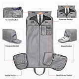 S-ZONE 50L Convertible Travel Garment Bag Carry on Garment Duffel Bag for Men Women 2 in 1 Hanging Suitcase Suit Business Travel Bag, Grey, Travel Garment Bag