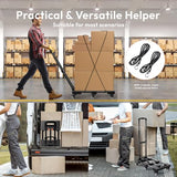 Voipvvii Folding Hand Truck 500lbs, Portable Heavy Duty Dolly Cart, 6 Wheels Collapsible Luggage Cart with 2 Elastic Ropes - Compact Trolley Cart for Easy Moving - Ideal Hand Cart for Travel and More