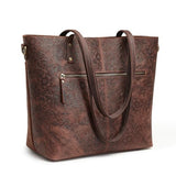 S-ZONE Leather Tote Bag for Women Large Work Totes Designer with Adjustable Strap