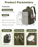 fufazfo Mesh Backpack, Heavy Duty Mesh Bookbag for Girls Boys Kids, Women See Through Transparent Net Back Pack for School Beach Swimming Work Travel - Army Green