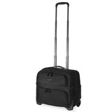 Olympia USA Elite 17 Inch Deluxe Rolling Overnighter Business Travel Case Carry On with Detachable Laptop Compartment, Black