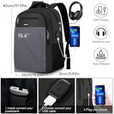 kadilong Laptop Backpack Men,School Backpacks for Student Teen Boys Bookbag College Computer Bag with USB Charging Port Fits 15.6 Inch Laptop and Notebook for Work Business Middle High School,Black