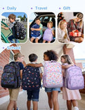 VASCHY Kids Backpack 16"(17.5L) Water-Resistant School Backpack for Girls–Elementary & Primary School Bookbag, Lightweight with Multiple Pockets Purple Flutter