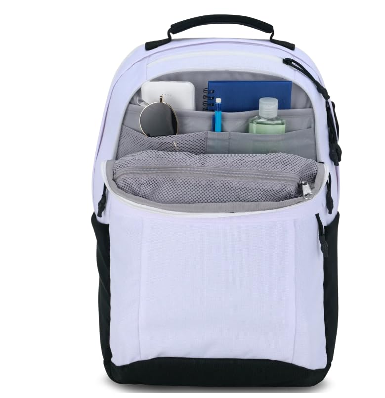 JanSport Landings Pack – Large Backpack with Soft Back Panel, Dual Water Bottle Pockets, 15-Inch Padded Laptop Compartment, White