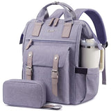 LOVEVOOK Laptop Backpack for Women, 15.6 inch Teacher Nurse Work Bag with Giant Tumbler Holder (Fits Handles), Waterproof Travel Backpack Purse, Anti-Theft College Computer Bag with Pouch, Purple