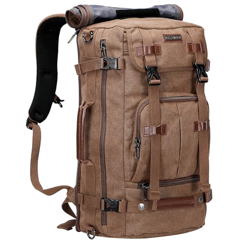 WITZMAN Canvas Travel Backpack Large Laptop Bags Convertible Shoulder Sling Bag Convertible Sling Backpack Crossbody Chest Bag
