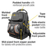 Klein Tools 55485 Tool Bag Backpack, Durable Electrician Backpack with 48 Pockets for Hand Tools, Waterproof Bottom, Removable Carrier