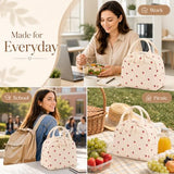 Bluboon Lunch Bag for Women Men Cute Corduroy Lunch Tote Bags Reusable Insulated Lunch Box Large Capacity Reusable Insulated Cooler for School Work or Travel