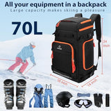 onedayHI Ski Boot Bag, 70L Snowboard Boot Backpack, Waterproof Ski Boot Bag Backpack, Ski & Snowboard Boots Travel Backpack for Ski Helmets, Goggles, Gloves, Apparel & Accessories for Adults & Youth