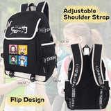 Roffatide Anime Demon Slayer Kamado Tanjirou Kamado Nezuko Laptop Backpack with USB Charging Port