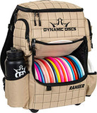 Dynamic Discs Ranger | Disc Golf Backpack With 20+ Disc Capacity | Bag for Men, Water Bottle Holder + Retriever Holster, Accessories, Gifts (Sandstone)