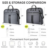 BALEINE Travel Garment Bag, Travel Suit Bag for Men, Water Resistant Carry on Garment Bag for Hanging Clothes, Garment Duffel Bag for Travel Business (Grey, 48")