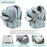 Lohol Multi-Pocket Backpack for Travel College, Heavy Duty Big Bookbag with 15.6 inch Laptop Compartment (Black Blue Galaxy