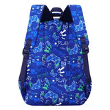 MYGOO Boys School Backpack Doubleday Gamer Blue Bookbag for Elementary Middle School Ages 5-12, 17 inch Large Capacity 24L Kids Student Travel Bags