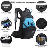 Lemuvlt Hiking Daypack 15L Capacity Waterproof Biking Backpack, Many Compartments Lightweight & Durable - Ideal for Skiing Skating Snowboarding Hiking Running MTB Cycling, Black