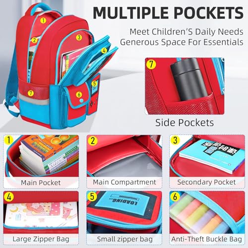 JIRAIKEI Kids Backpack for Boys,Gamer Boys Backpack for Children Teens Elementary Middle School Students Ages 6-18,17" Large Capacity School Bookbag with Multiple Pockets