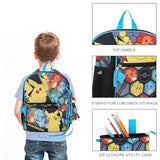 BIOWORLD Boys Pokemon Starters 16" Backpack Five-Piece Set w/Padded Utility Case, Medium Utility Case, Lanyard with Pokeball Charm, and Carabiner (Little Kid/Big Kid) Blue One Size