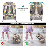 Tilami Rolling Backpack for Kids 19 inch with Lunch Bag Wheeled Laptop Backpack,Lemon