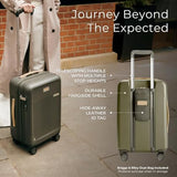Briggs & Riley Essential 22 Inch Carry-On Expandable Spinner - Expandable Hardside Carry-On Luggage with CX Compression Technology - TSA Lock - Spinner Wheels - Sympatico Collection - Olive