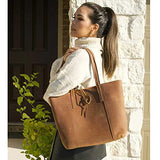 S-ZONE Vintage Genuine Leather Tote Bag for Women Large Shoulder Purse Handbag