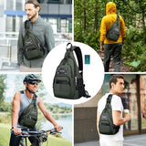 WITZMAN Sling Bag for Men Casual Crossbody Bag with USB Charging Port