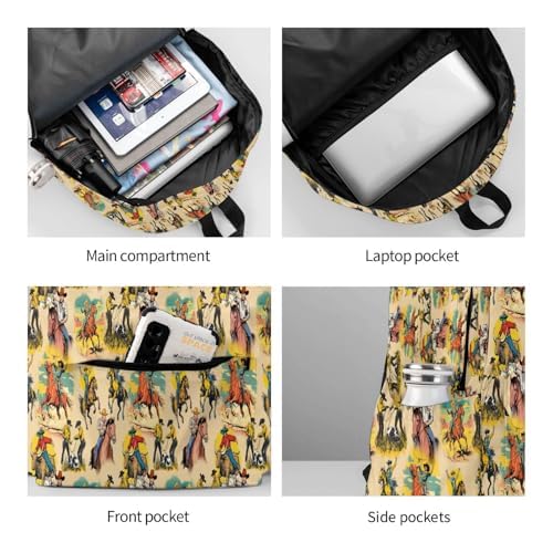 Droerfes Western Backpack School Bag Lightweight Bookbag Laptop Travel Daypack For Kids Girls Boys Teens